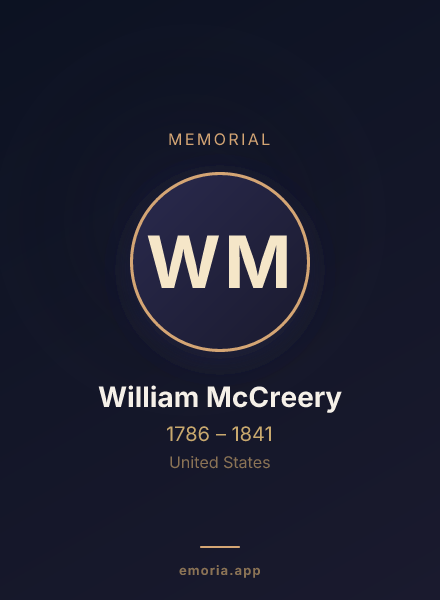 Memorial portrait of William McCreery