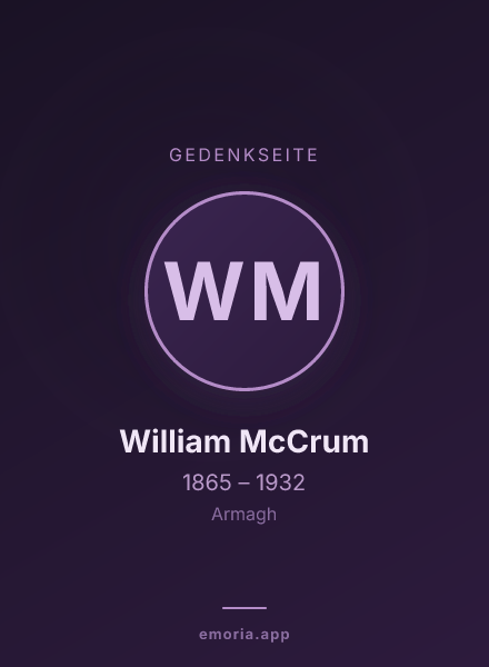 Gedenkportrait von William McCrum