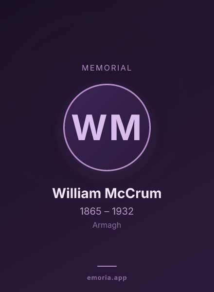 Memorial portrait of William McCrum