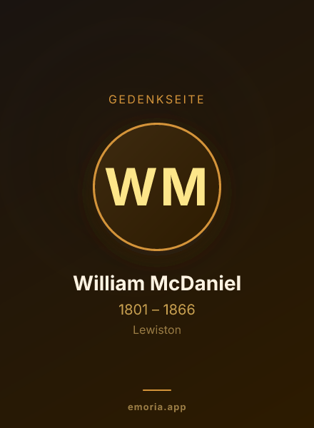 Gedenkportrait von William McDaniel