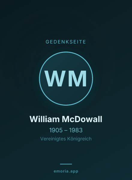 Gedenkportrait von William McDowall