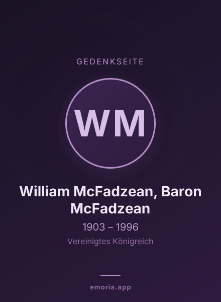 Gedenkportrait von William McFadzean, Baron McFadzean