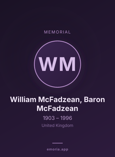 Memorial portrait of William McFadzean, Baron McFadzean