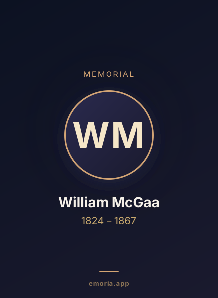 Memorial portrait of William McGaa
