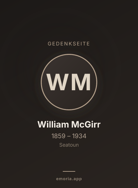 Gedenkportrait von William McGirr