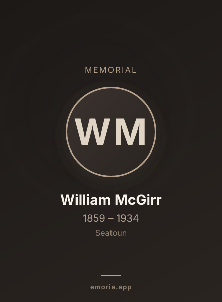 Memorial portrait of William McGirr