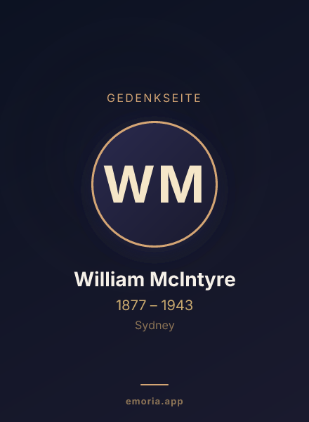 Gedenkportrait von William McIntyre