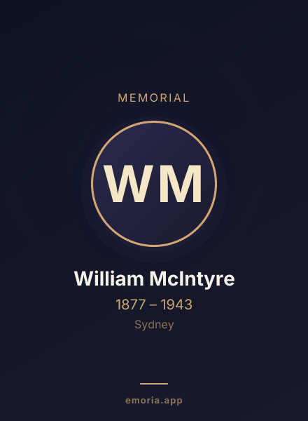 Memorial portrait of William McIntyre