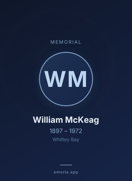 Memorial portrait of William McKeag
