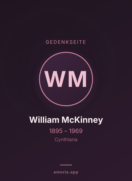 Gedenkportrait von William McKinney