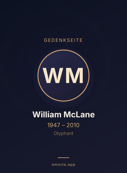 Gedenkportrait von William McLane