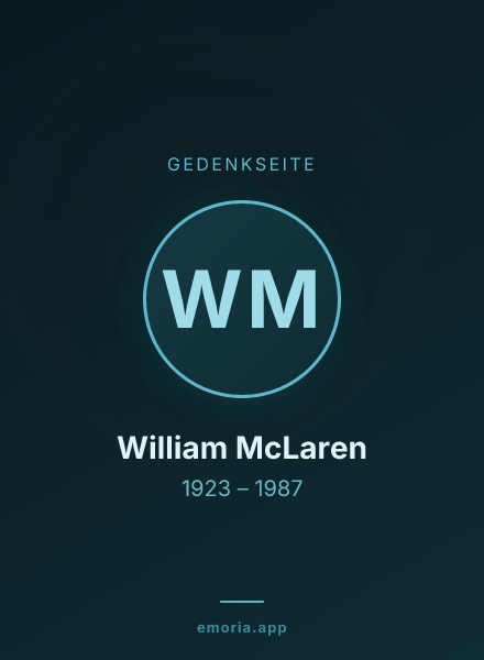 Gedenkportrait von William McLaren