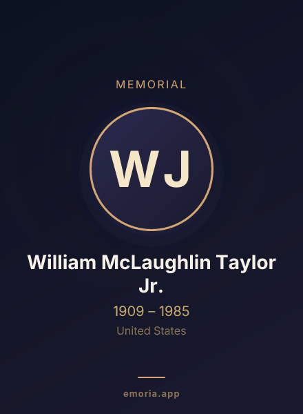 Memorial portrait of William McLaughlin Taylor Jr.