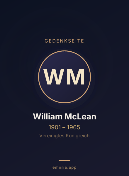 Gedenkportrait von William McLean