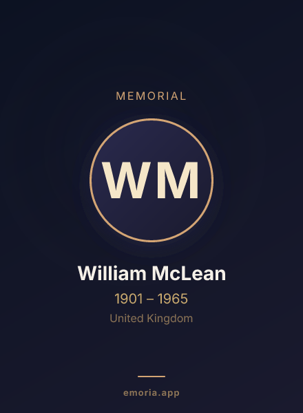 Memorial portrait of William McLean