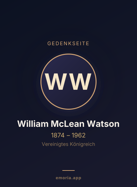 Gedenkportrait von William McLean Watson