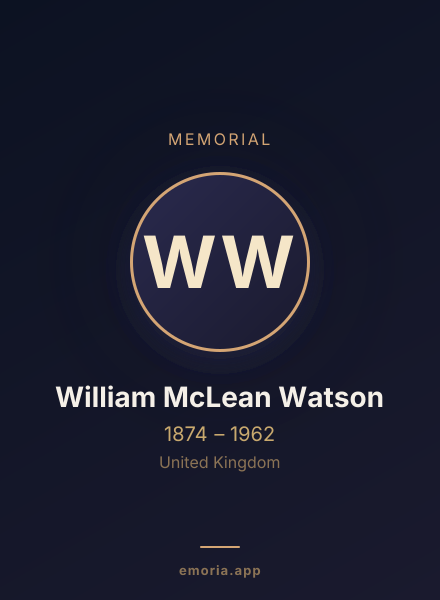 Memorial portrait of William McLean Watson