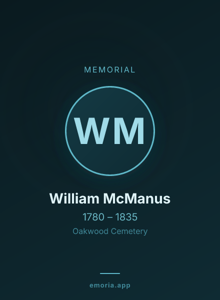 Memorial portrait of William McManus