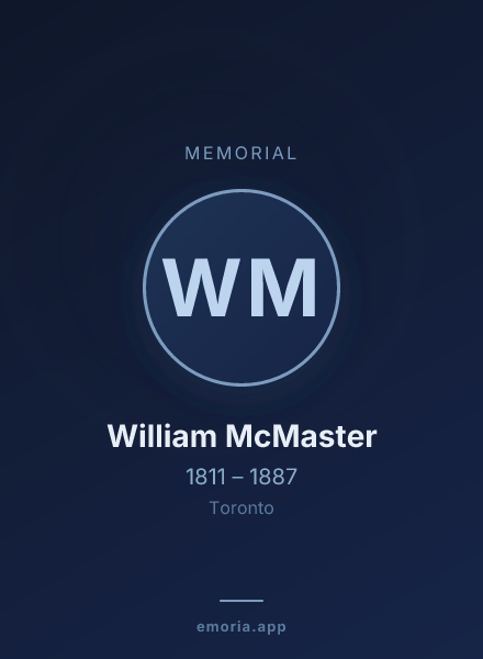 Memorial portrait of William McMaster