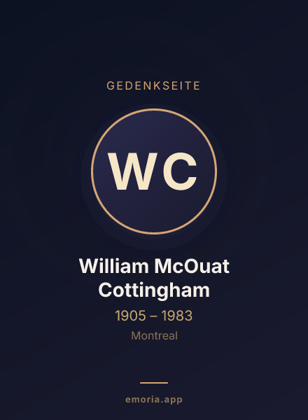 Gedenkportrait von William McOuat Cottingham