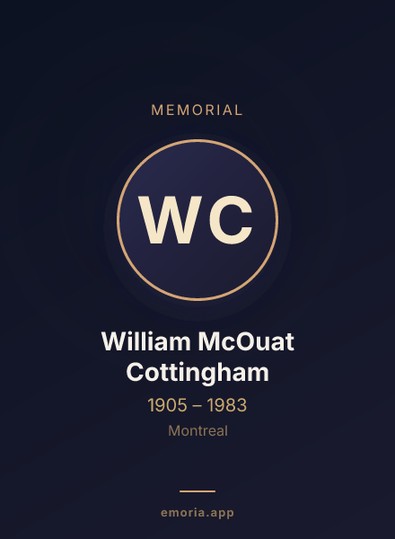 Memorial portrait of William McOuat Cottingham