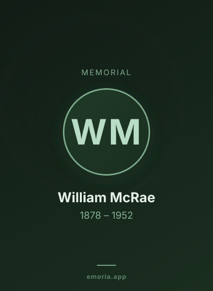 Memorial portrait of William McRae