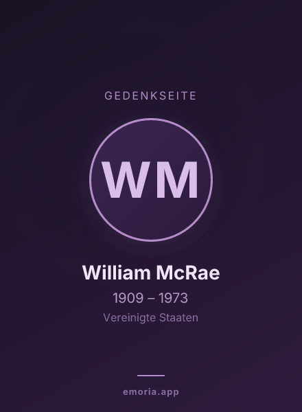 Gedenkportrait von William McRae