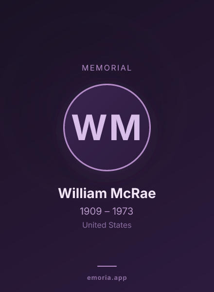 Memorial portrait of William McRae