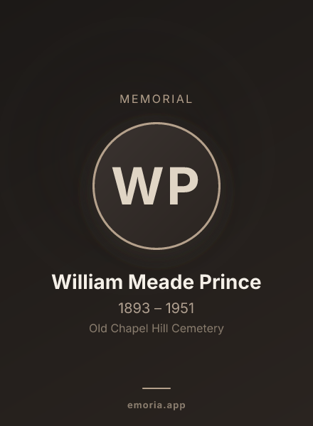Memorial portrait of William Meade Prince