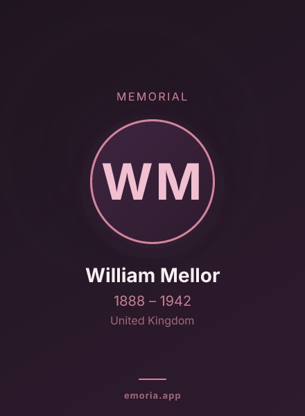 Memorial portrait of William Mellor