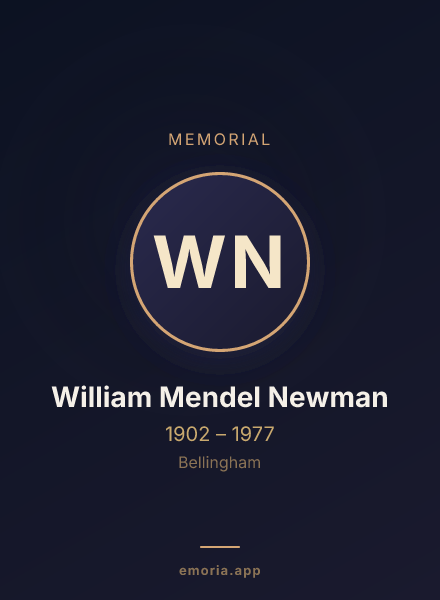 Memorial portrait of William Mendel Newman
