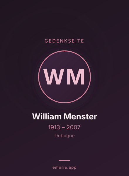 Gedenkportrait von William Menster