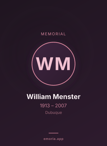 Memorial portrait of William Menster