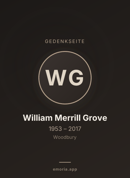 Gedenkportrait von William Merrill Grove
