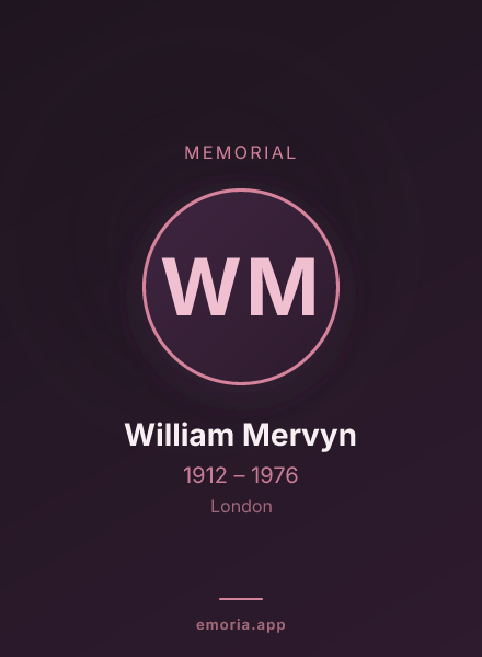 Memorial portrait of William Mervyn