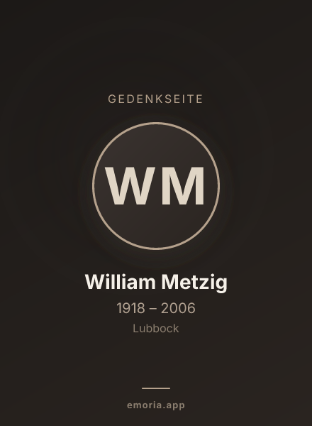 Gedenkportrait von William Metzig