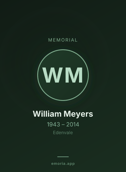 Memorial portrait of William Meyers