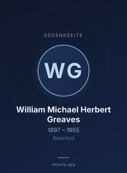 Gedenkportrait von William Michael Herbert Greaves