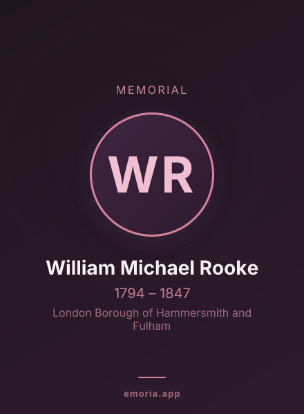 Memorial portrait of William Michael Rooke