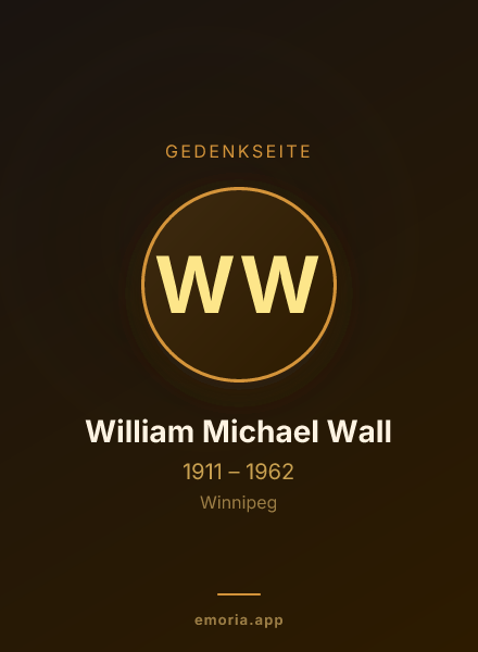 Gedenkportrait von William Michael Wall