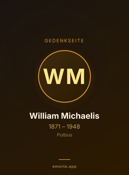 Gedenkportrait von William Michaelis