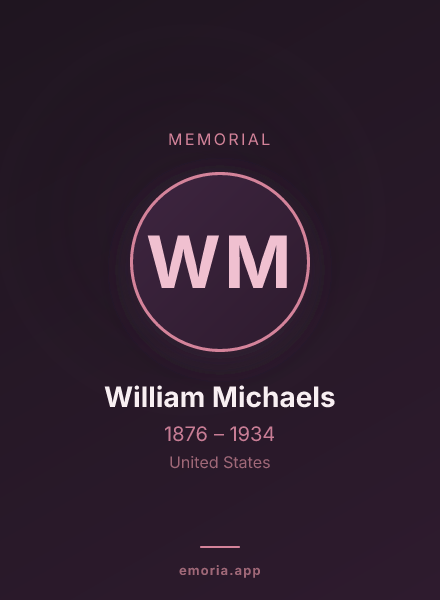 Memorial portrait of William Michaels