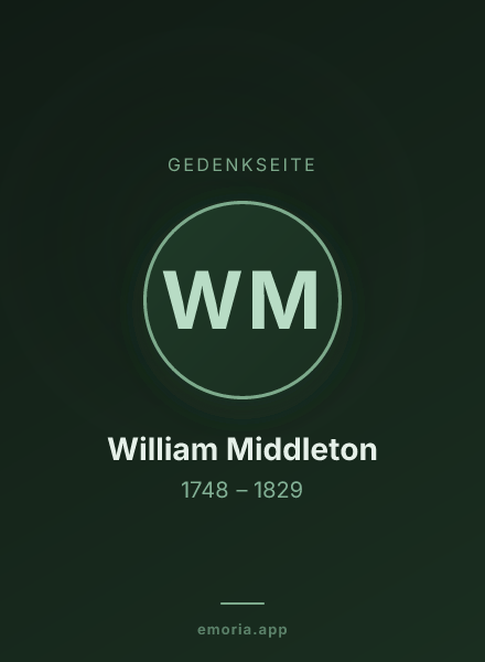 Gedenkportrait von William Middleton