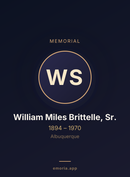 Memorial portrait of William Miles Brittelle, Sr.