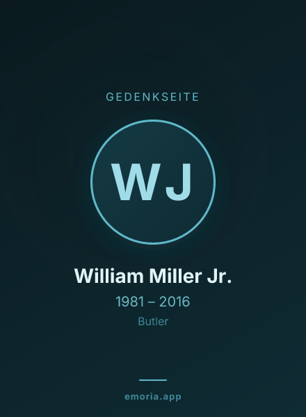 Gedenkportrait von William Miller Jr.