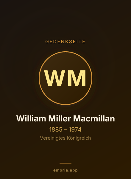 Gedenkportrait von William Miller Macmillan