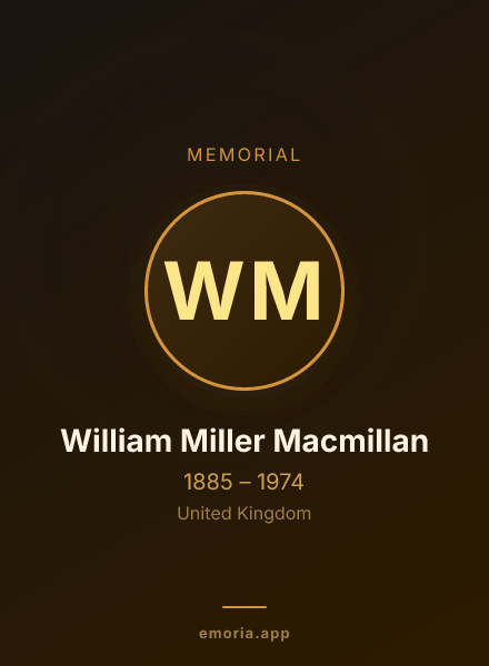 Memorial portrait of William Miller Macmillan
