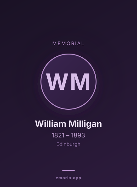 Memorial portrait of William Milligan