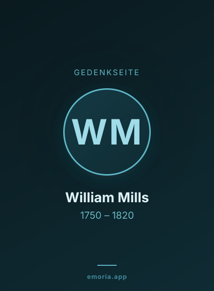 Gedenkportrait von William Mills