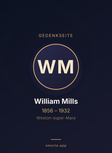 Gedenkportrait von William Mills